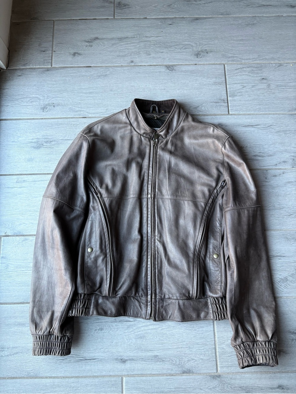 VINTAGE FIRSTGEAR by Hein Gericke, Leather Motorcycle Jacket Brown Size XL